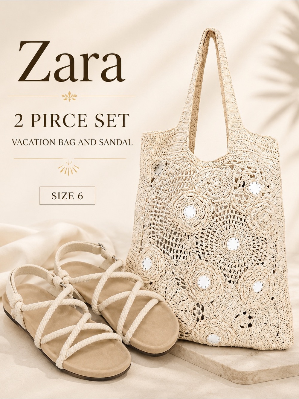 NEW ZARA ( 2 PIRCE SET ) VACATION Crochet MIRROR BAG 
🚨FINAL PRICE NO DISCOUNT